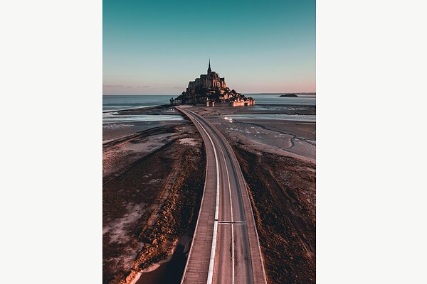 Mont Saint-Michel při odlivu